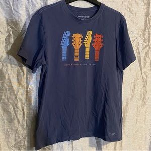 Life is Good men’s tee SZ M GUC Diversified Portfolio guitar chest 21” length 26
